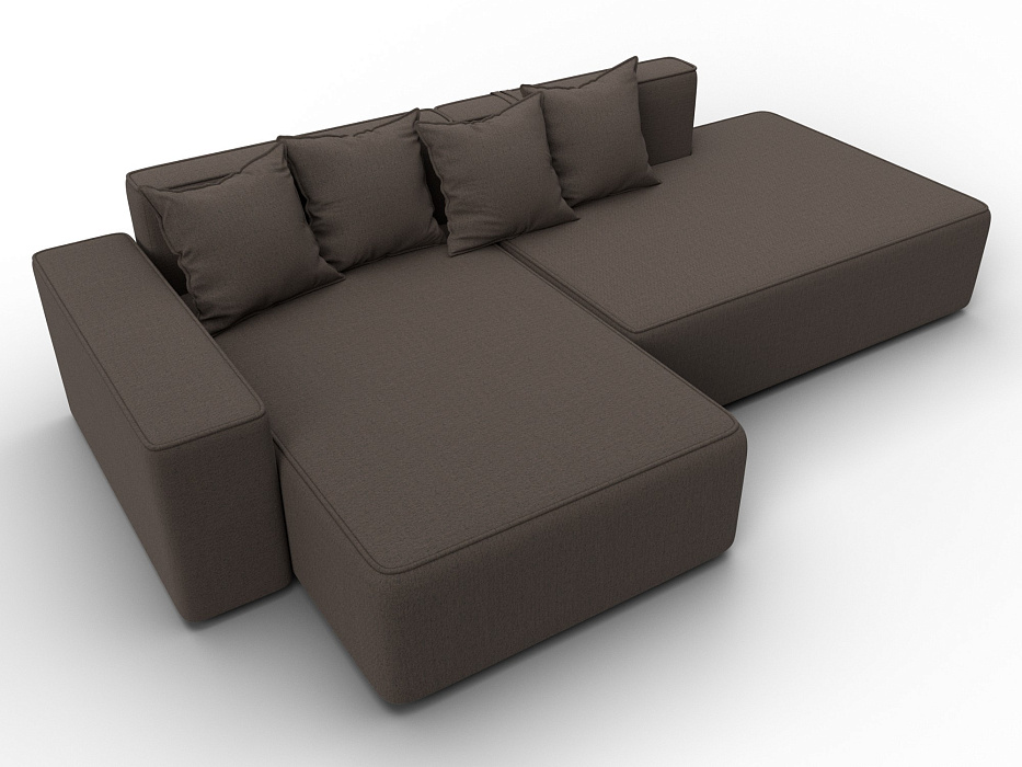 Диван угловой Лига-079 угол левый (амур 05 коричневый)