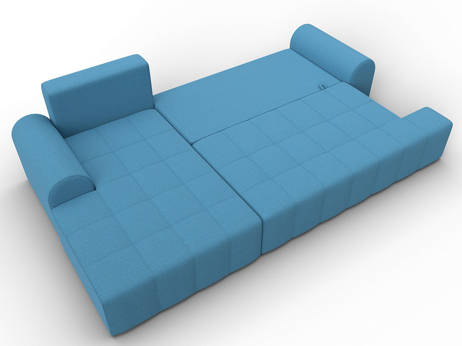 Диван угловой Лига-080 угол левый (амур 10 голубой)