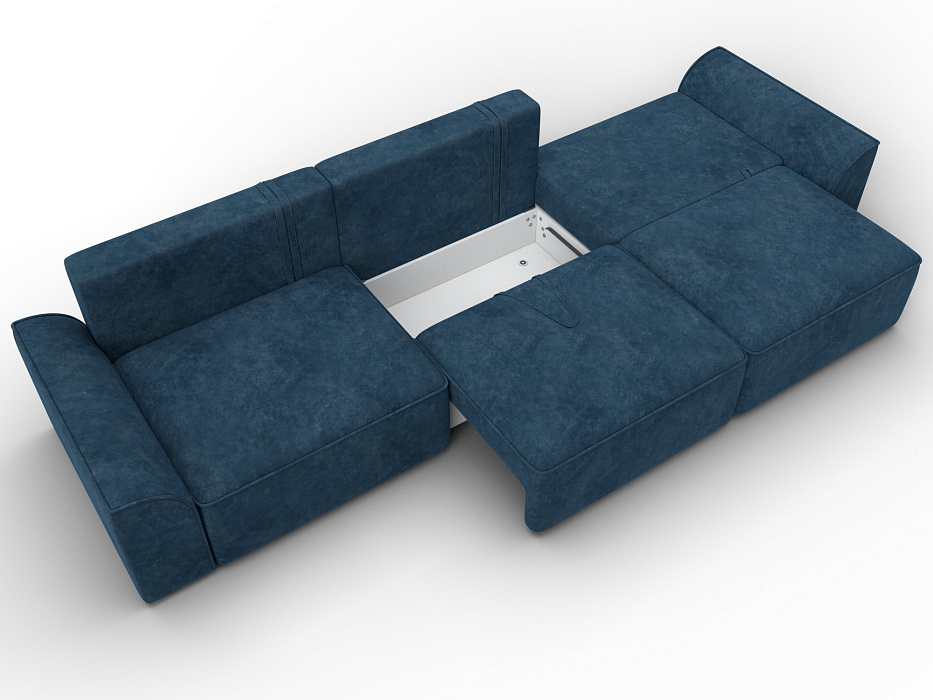 Диван прямой Лига-048 НПБ Лонг (brut 11 синий)