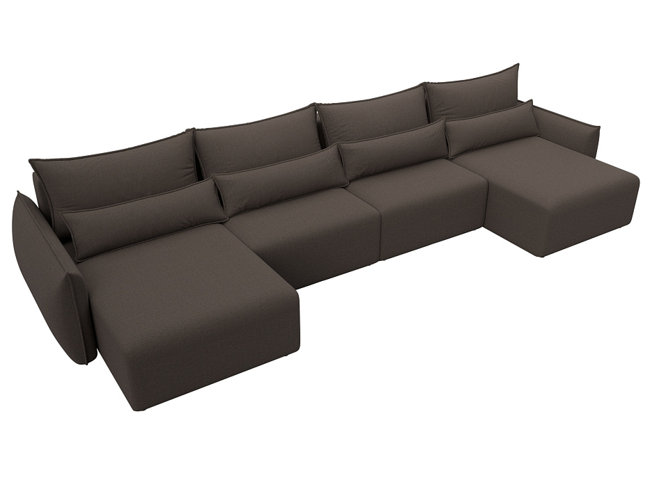 Диван П-образный Лига-051 НПБ Лонг (амур 05 коричневый)