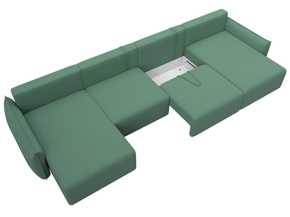 Диван П-образный Лига-051 НПБ Лонг (амур 11 зеленый)