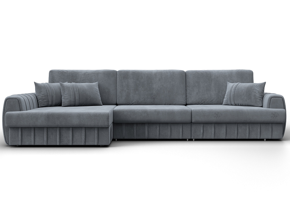 Диван угловой Лига-057 НПБ Лонг угол левый (tower 10 серый)