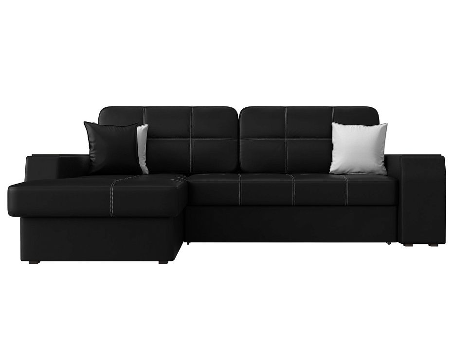 Диван угловой Брюссель левый угол (черный;белый)
