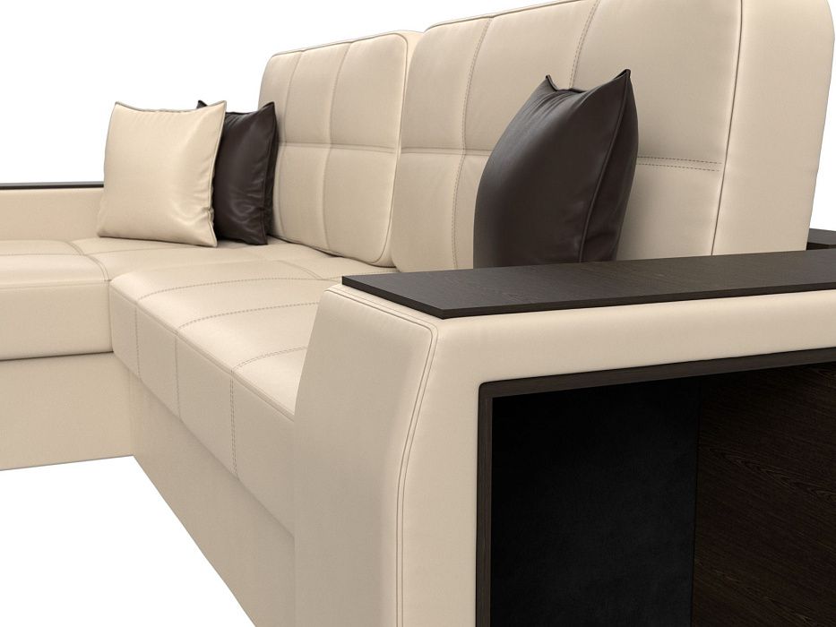 Диван угловой Брюссель левый угол (бежевый;коричневый)