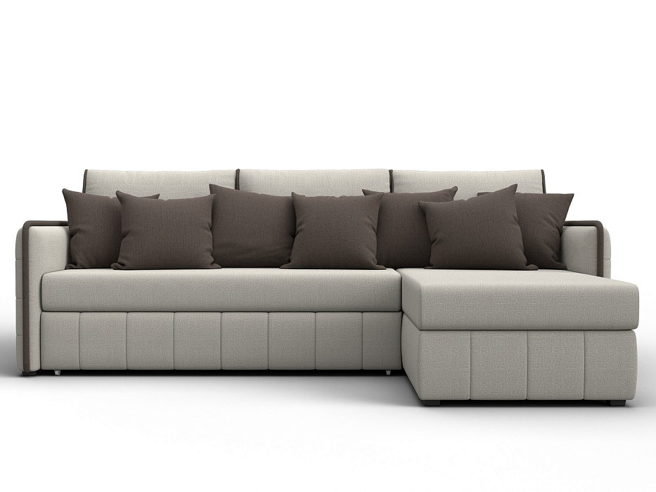 Диван угловой Лига-078 угол универсальный (амур 02 бежевый;амур 05 коричневый)