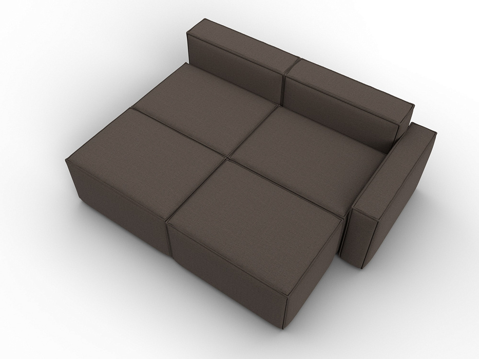 Диван угловой модульный Лига-063 угол правый (амур 05 коричневый)