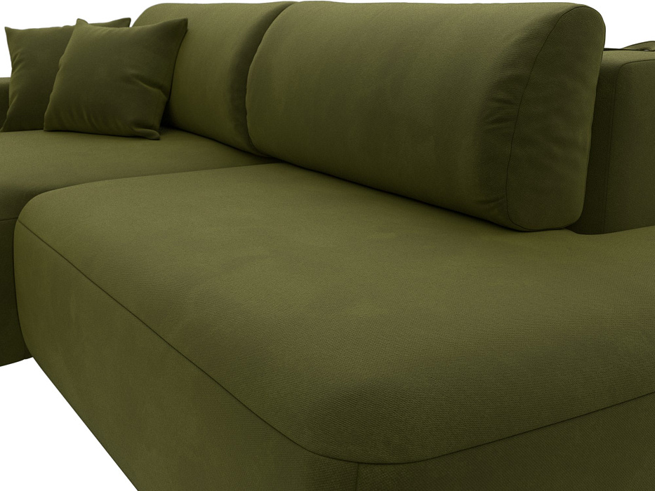 Диван угловой Лига-036 НПБ Модерн левый угол (зеленый)