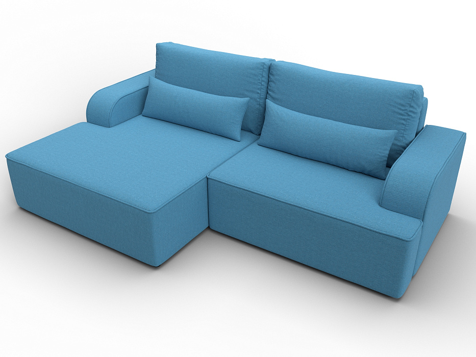 Диван угловой Лига-120 угол левый (амур 10 голубой)