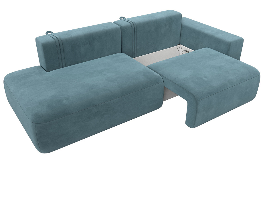 Диван прямой Лига-036 НПБ Модерн подлокотник справа (seven 113 бирюзовый)