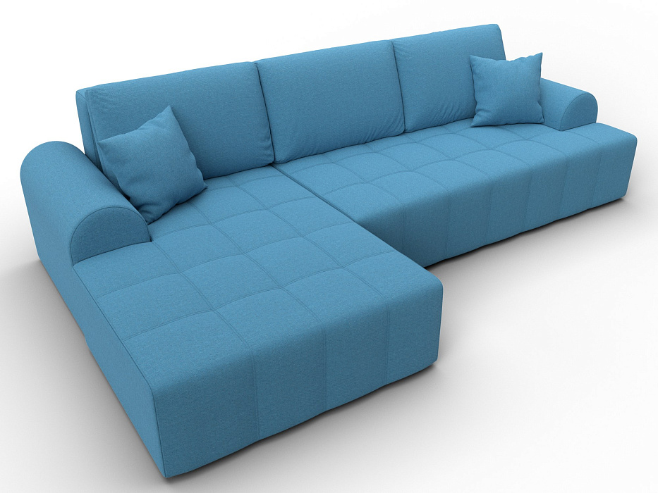 Диван угловой Лига-080 угол левый (амур 10 голубой)