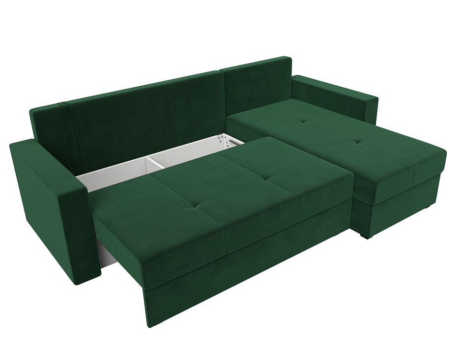 Диван угловой Верона Лайт правый угол (seven 626 зеленый)