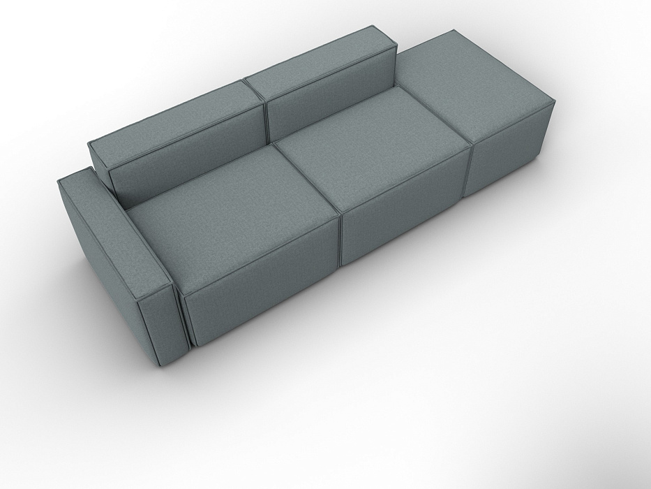 Диван угловой модульный Лига-063 угол левый (амур 07 серый)