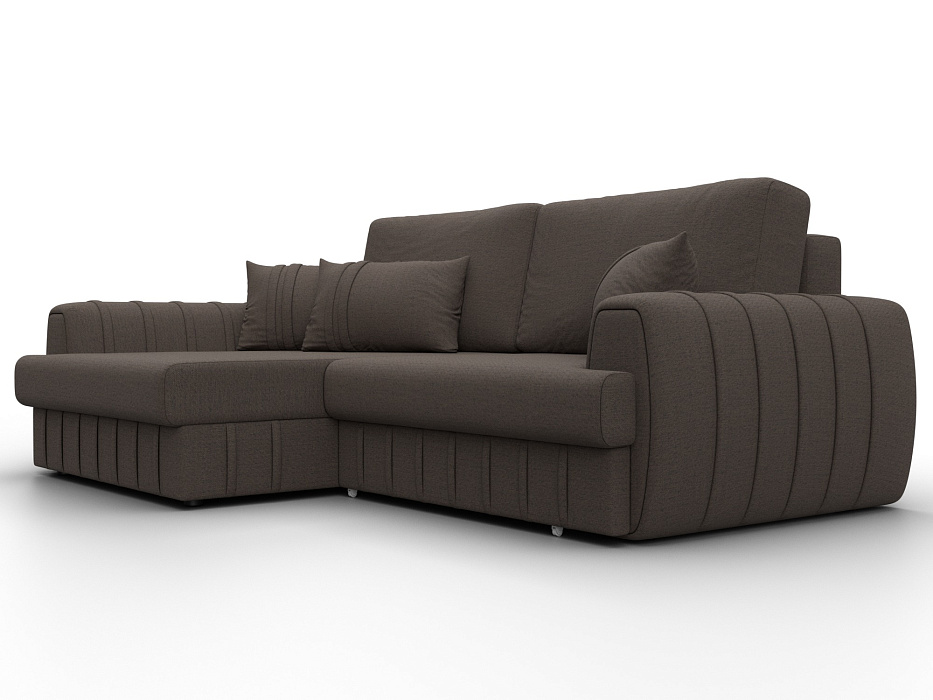 Диван угловой Лига-057 НПБ угол левый (амур 05 коричневый)