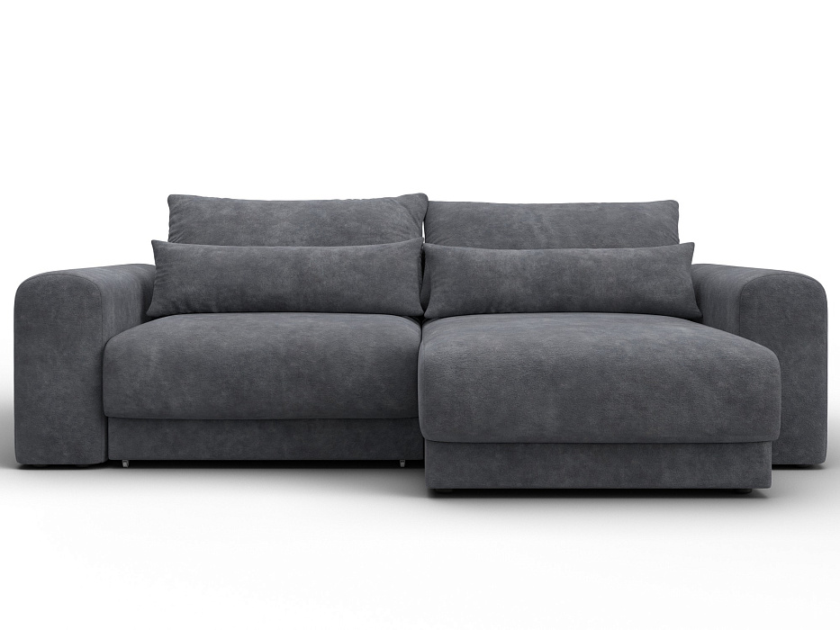 Диван угловой Лига-056 НПБ угол универсальный (brut 16 темно-серый)