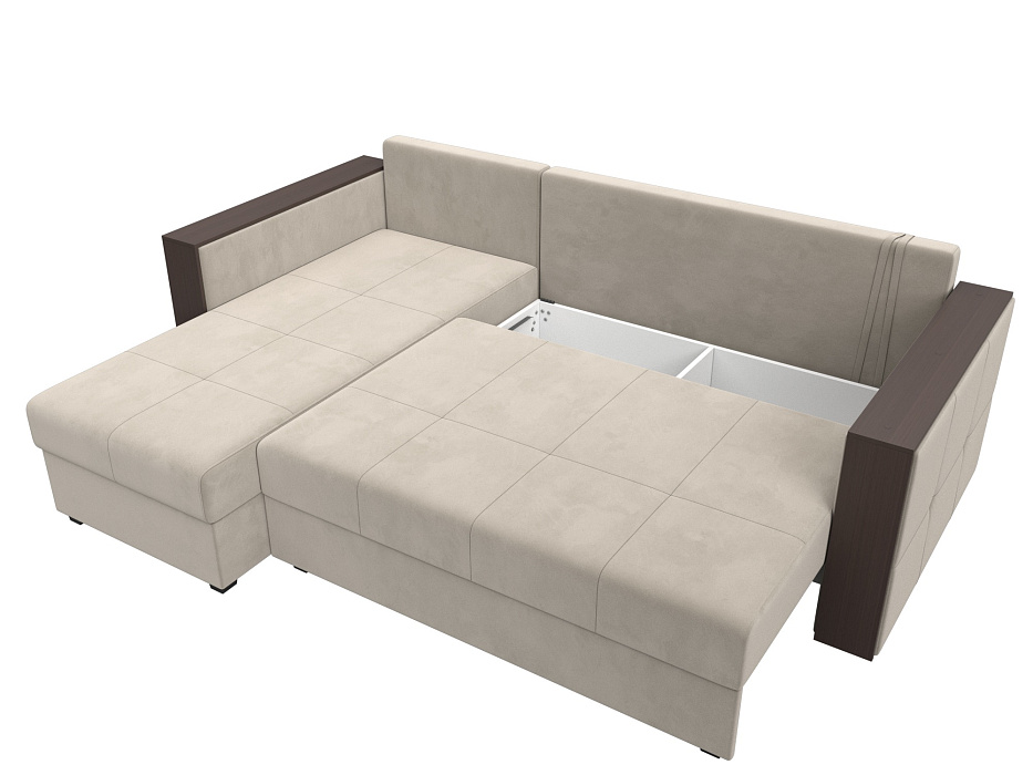 Диван угловой Валенсия Лайт левый угол (бежевый)