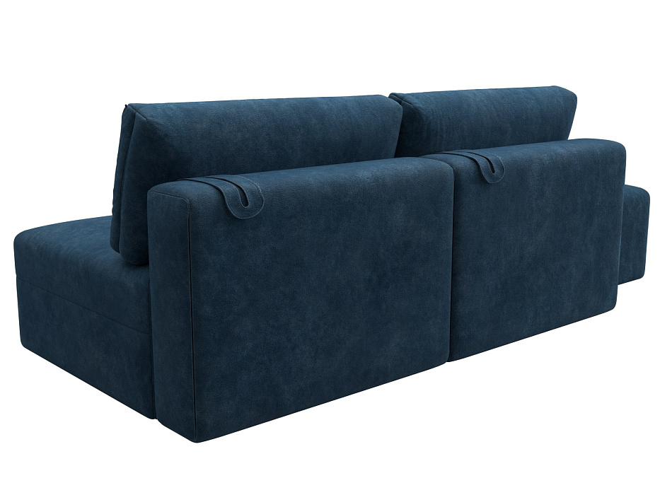 Диван прямой модульный с пуфом Лига-060 НПБ (brut 11 синий)