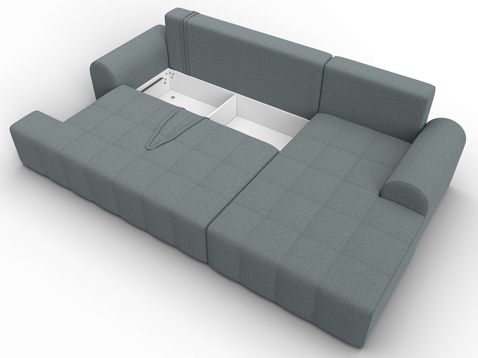 Диван угловой Лига-080 угол правый (амур 07 серый)