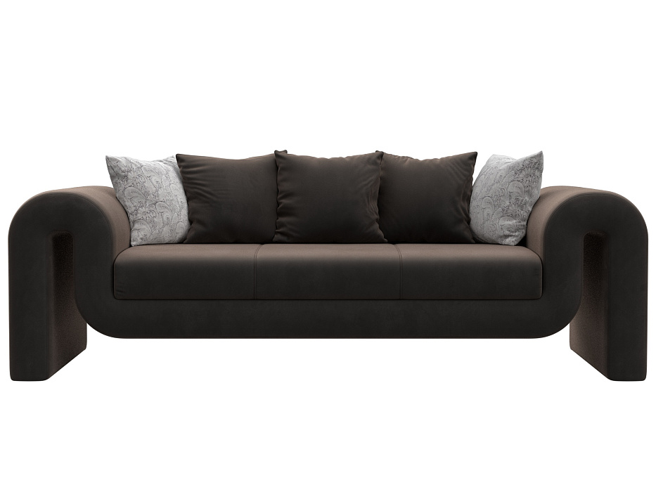 Диван прямой Волна (seven 727 коричневый;seven 17 серый)