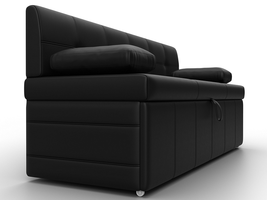 Диван кухонный прямой Лео (черный)