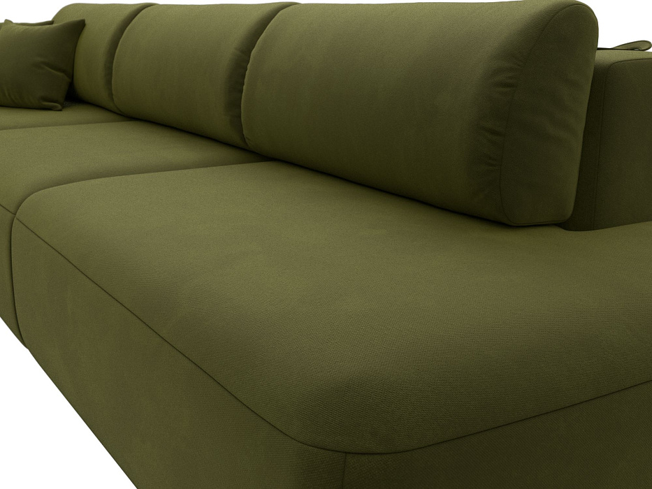 Диван прямой Лига-036 НПБ Модерн Лонг подлокотник слева (зеленый)