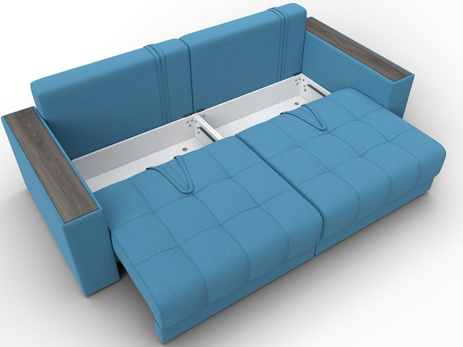 Диван прямой с декором Лига-049 НПБ (амур 10 голубой)