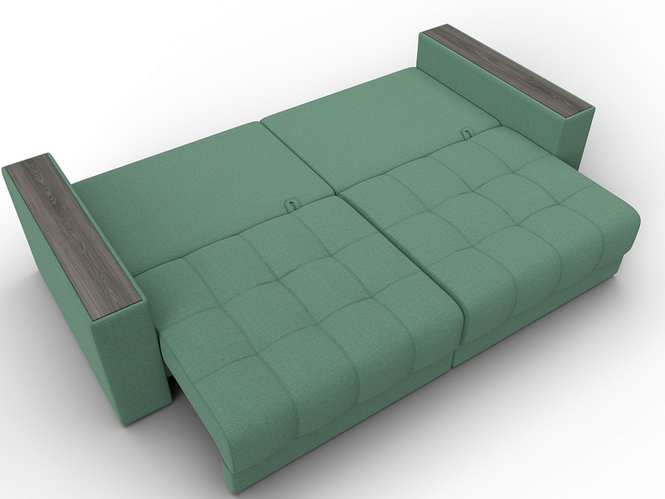 Диван прямой с декором Лига-049 НПБ (амур 11 зеленый)