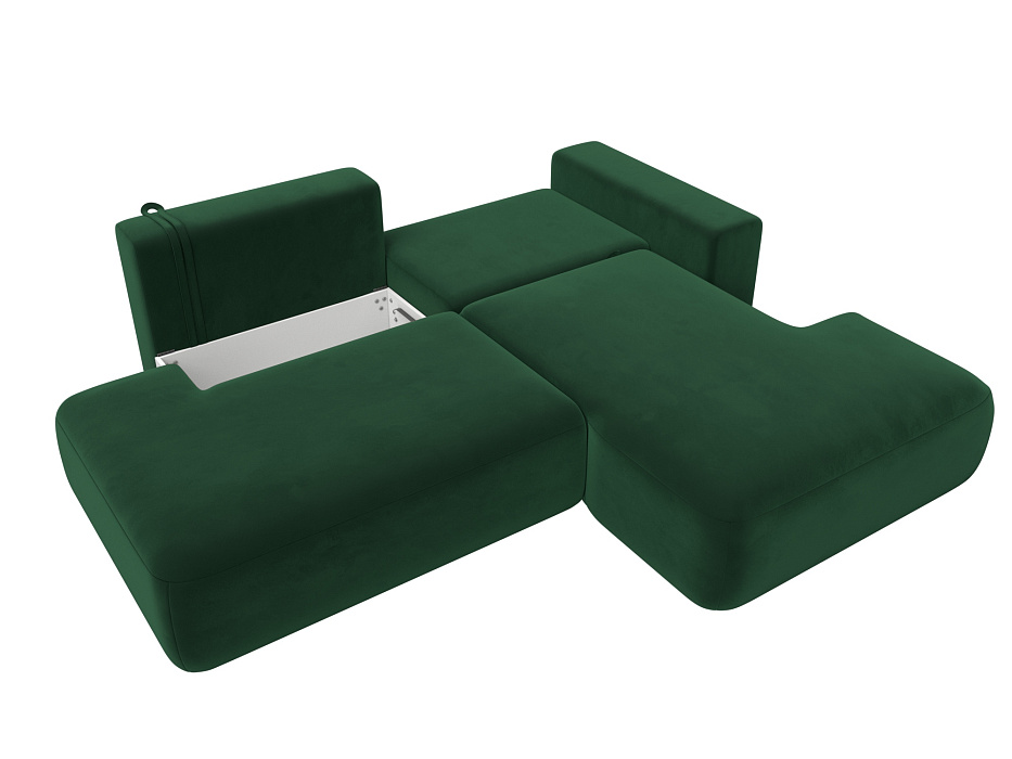 Диван угловой Лига-036 НПБ Модерн правый угол (seven 626 зеленый)