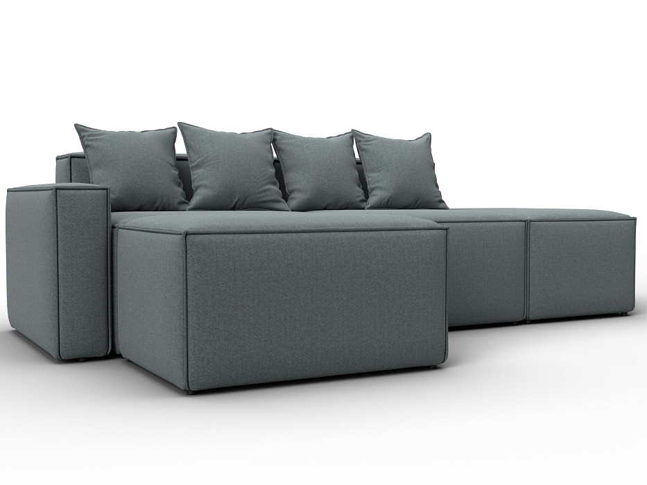 Диван угловой модульный Лига-063 угол левый (амур 07 серый)