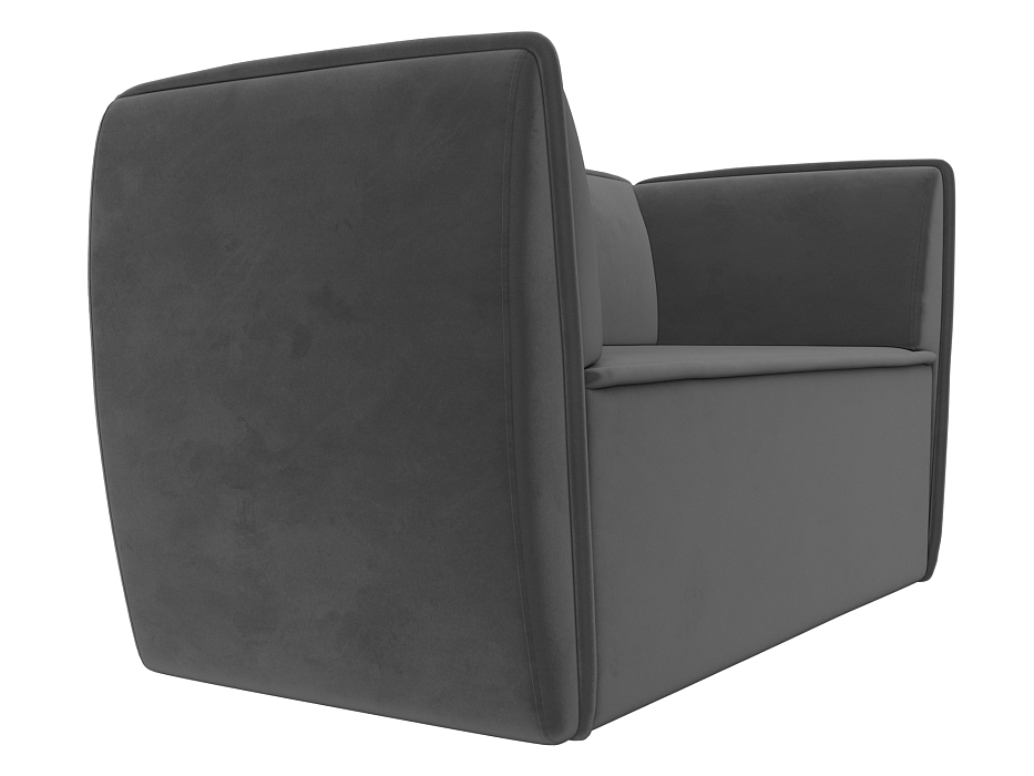 Диван кухонный прямой Бергамо 2-х местный (seven 17 серый)