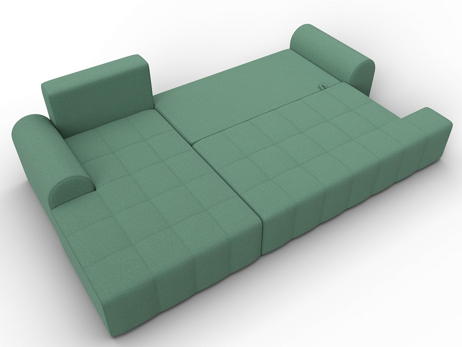 Диван угловой Лига-080 угол левый (амур 11 зеленый)
