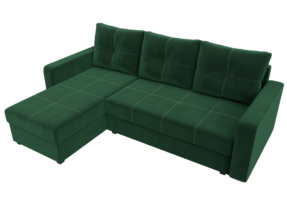 Диван угловой Ливерпуль Лайт левый угол (seven 626 зеленый)