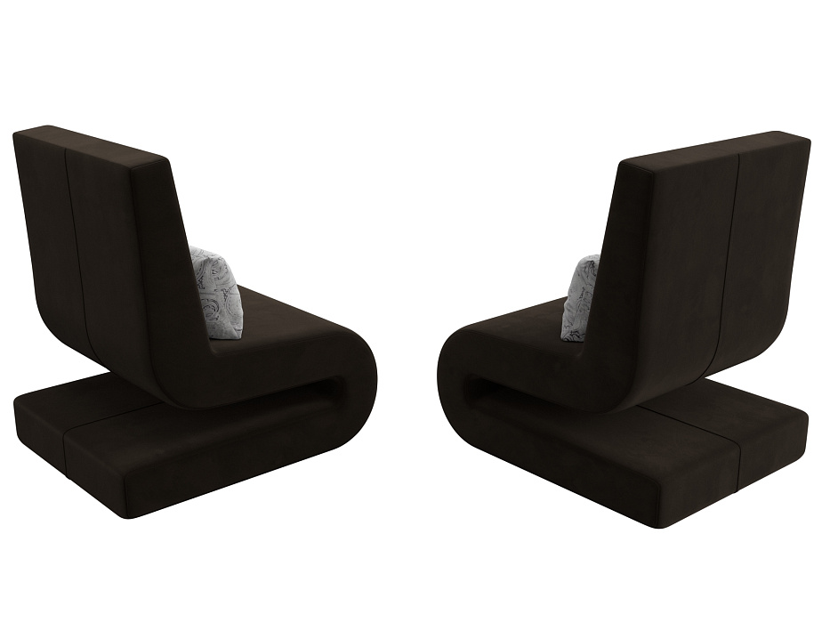 Кресло Волна (2 шт.) (коричневый;серый)