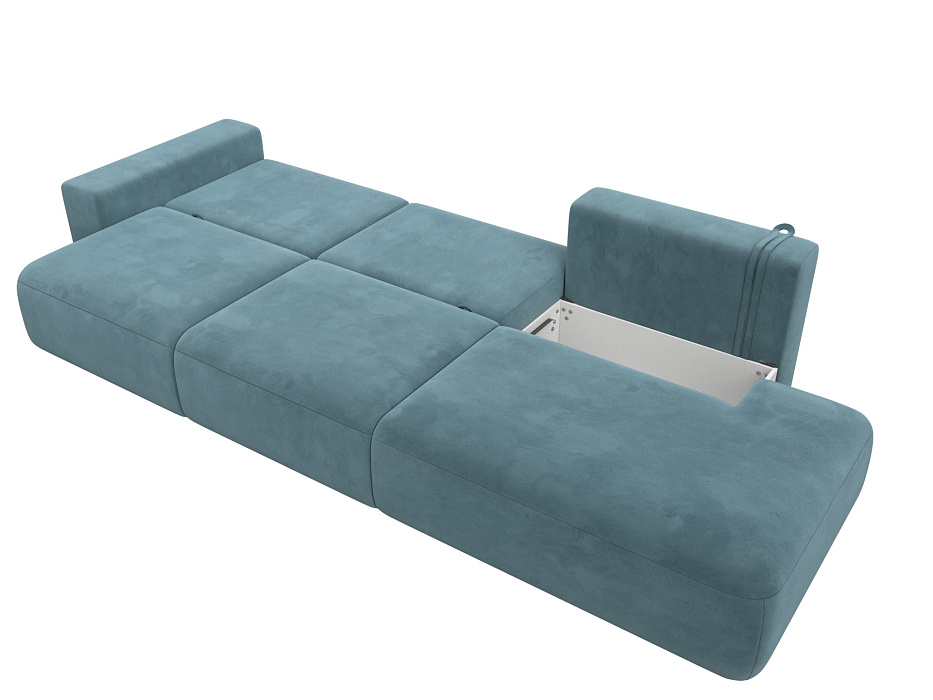 Диван прямой Лига-036 НПБ Модерн Лонг подлокотник слева (seven 113 бирюзовый)