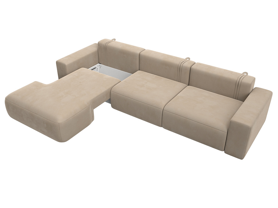 Диван угловой Лига-036 НПБ Классик Лонг левый угол (seven 729 бежевый)