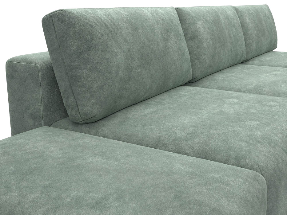 Диван прямой модульный с пуфом Лига-060 НПБ Лонг (brut 08 зеленый)