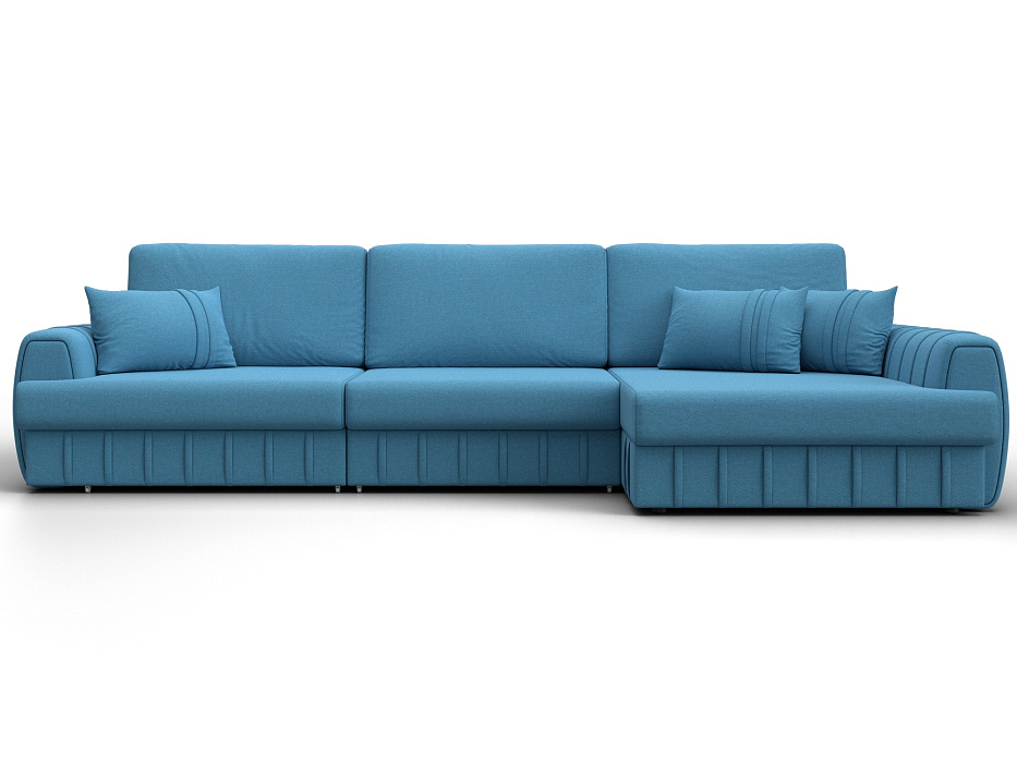 Диван угловой Лига-057 НПБ Лонг угол правый (амур 10 голубой)