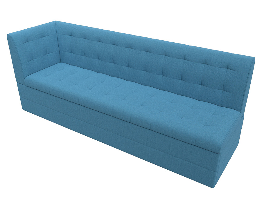 Диван кухонный прямой Бриз с углом слева (амур 10 голубой)