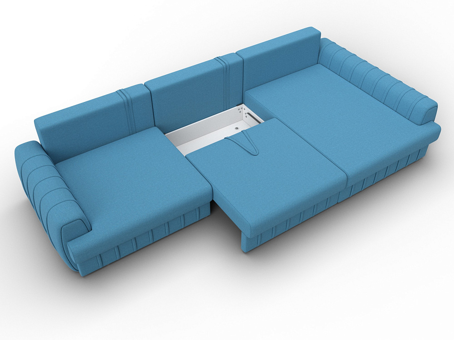 Диван угловой Лига-057 НПБ Лонг угол правый (амур 10 голубой)
