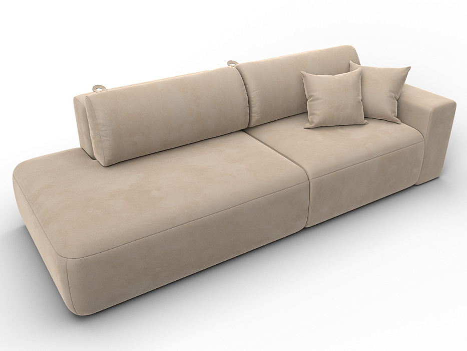 Диван прямой Лига-036 НПБ Модерн подлокотник справа (seven 729 бежевый)