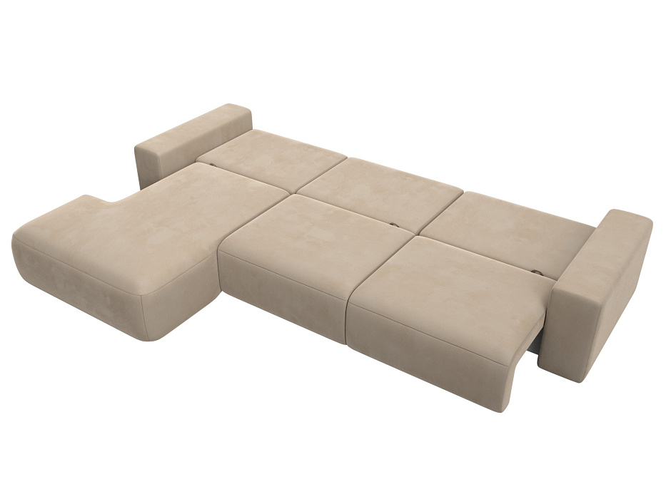 Диван угловой Лига-036 НПБ Классик Лонг левый угол (seven 729 бежевый)