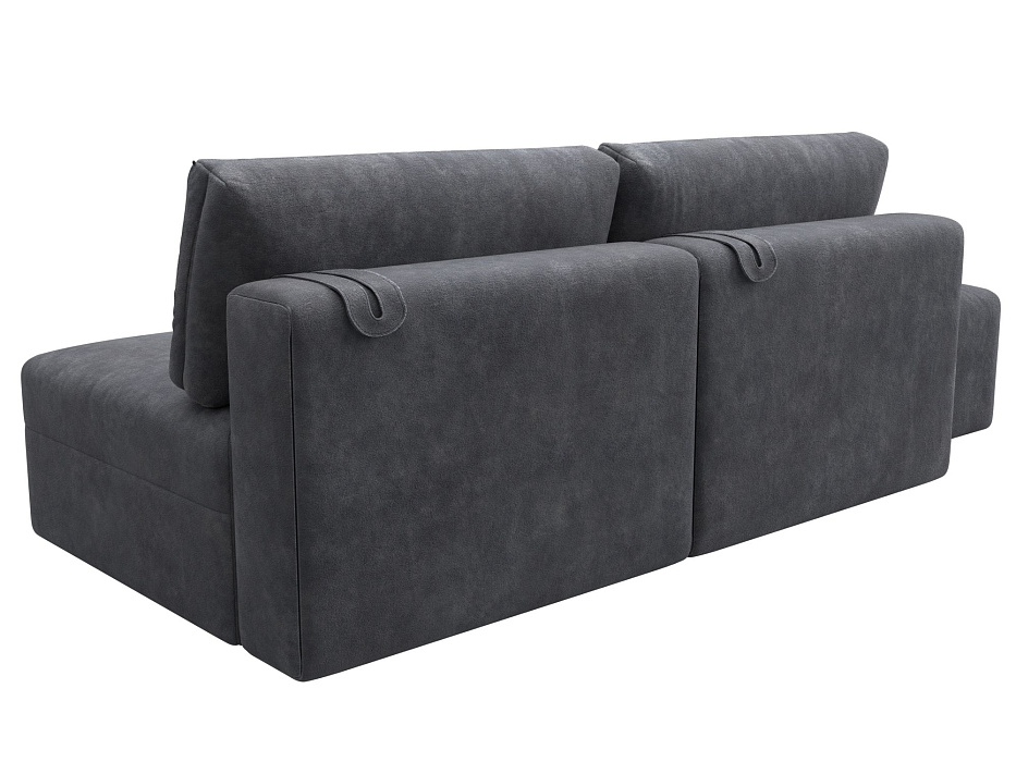 Диван прямой модульный с пуфом Лига-060 НПБ (brut 16 темно-серый)