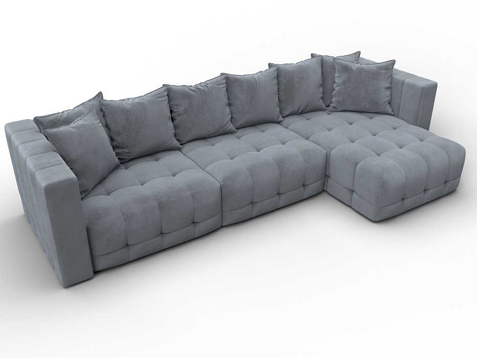 Диван угловой Лига-052 НПБ Лонг угол универсальный (tower 10 серый)