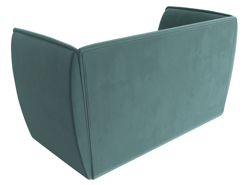 Диван кухонный прямой Бергамо 2-х местный (seven 113 бирюзовый)