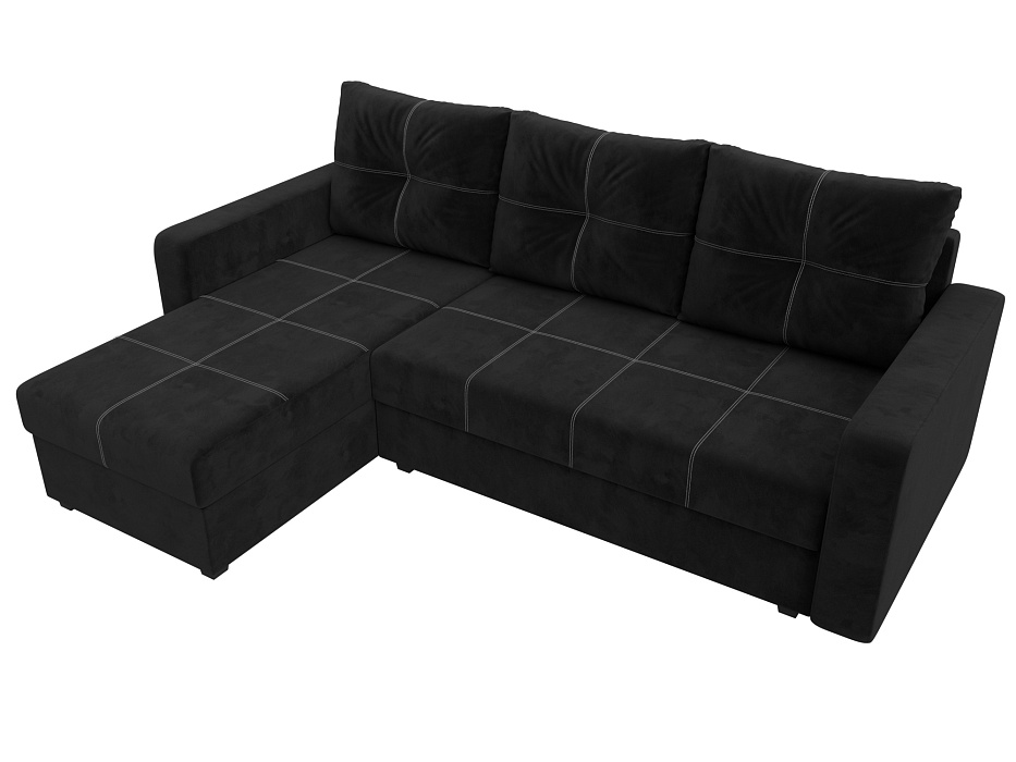 Диван угловой Ливерпуль Лайт левый угол (seven 35 черный)