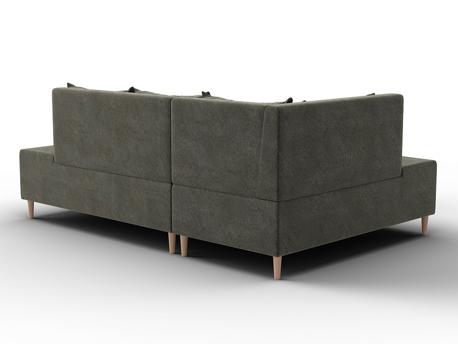 Диван угловой модульный с пуфом Лига-126 угол левый (laim 10 темно-коричневый)