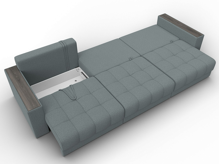 Диван прямой с декором Лига-049 НПБ Лонг (амур 07 серый)