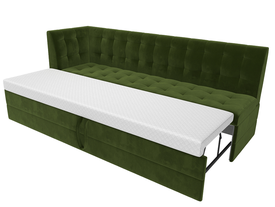 Диван кухонный прямой Бриз с углом слева (зеленый)