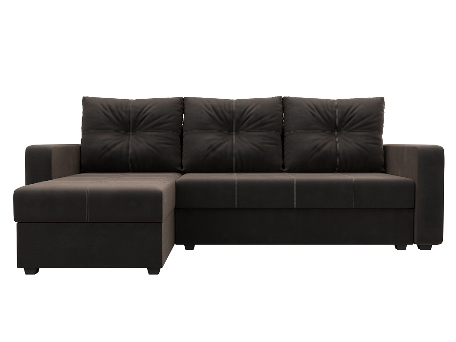 Диван угловой Ливерпуль Лайт левый угол (seven 727 коричневый)