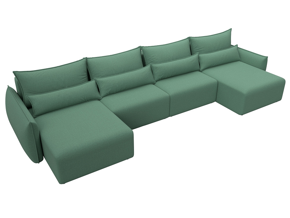 Диван П-образный Лига-051 НПБ Лонг (амур 11 зеленый)