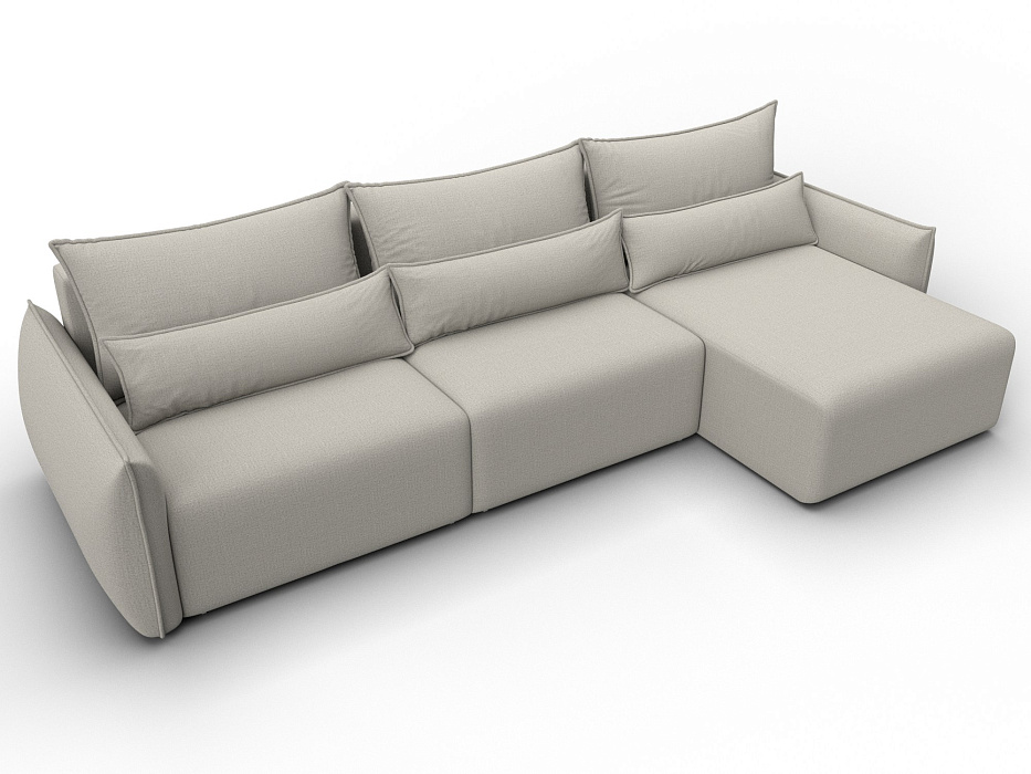 Диван угловой Лига-051 НПБ Лонг угол универсальный (амур 02 бежевый)